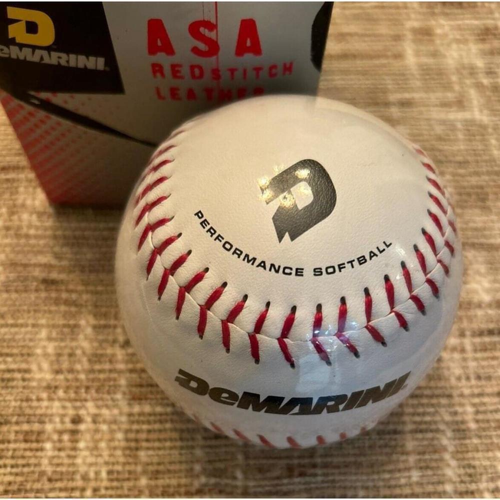 Softball DeMarini NEW Performance White, Red Stitch 12” ASA A9044, F-1 Leather.